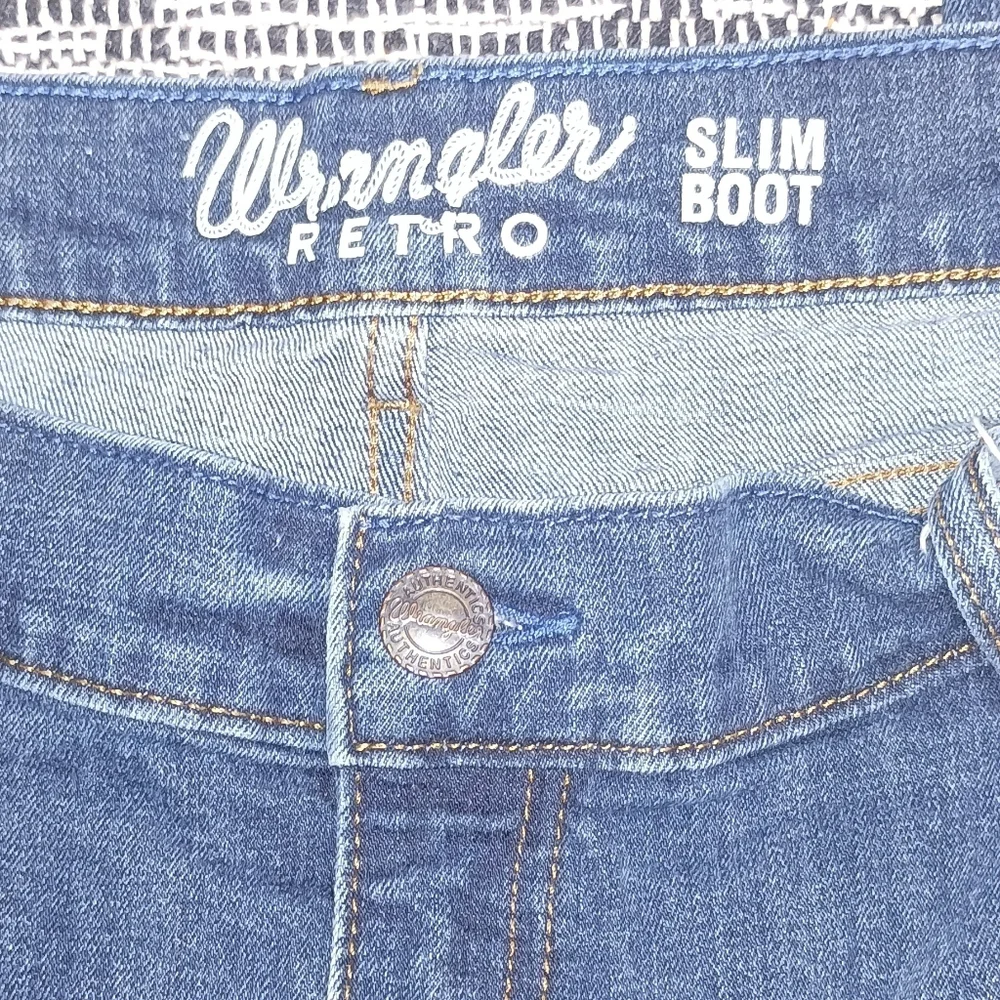 Wrangler Retro Slimboot Leather Patch Men's Jeans 40
